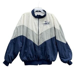 VTG MD-11 Mcdonnell Douglas Windbreaker Jacket Men's XL Jet Plane Boxy Training